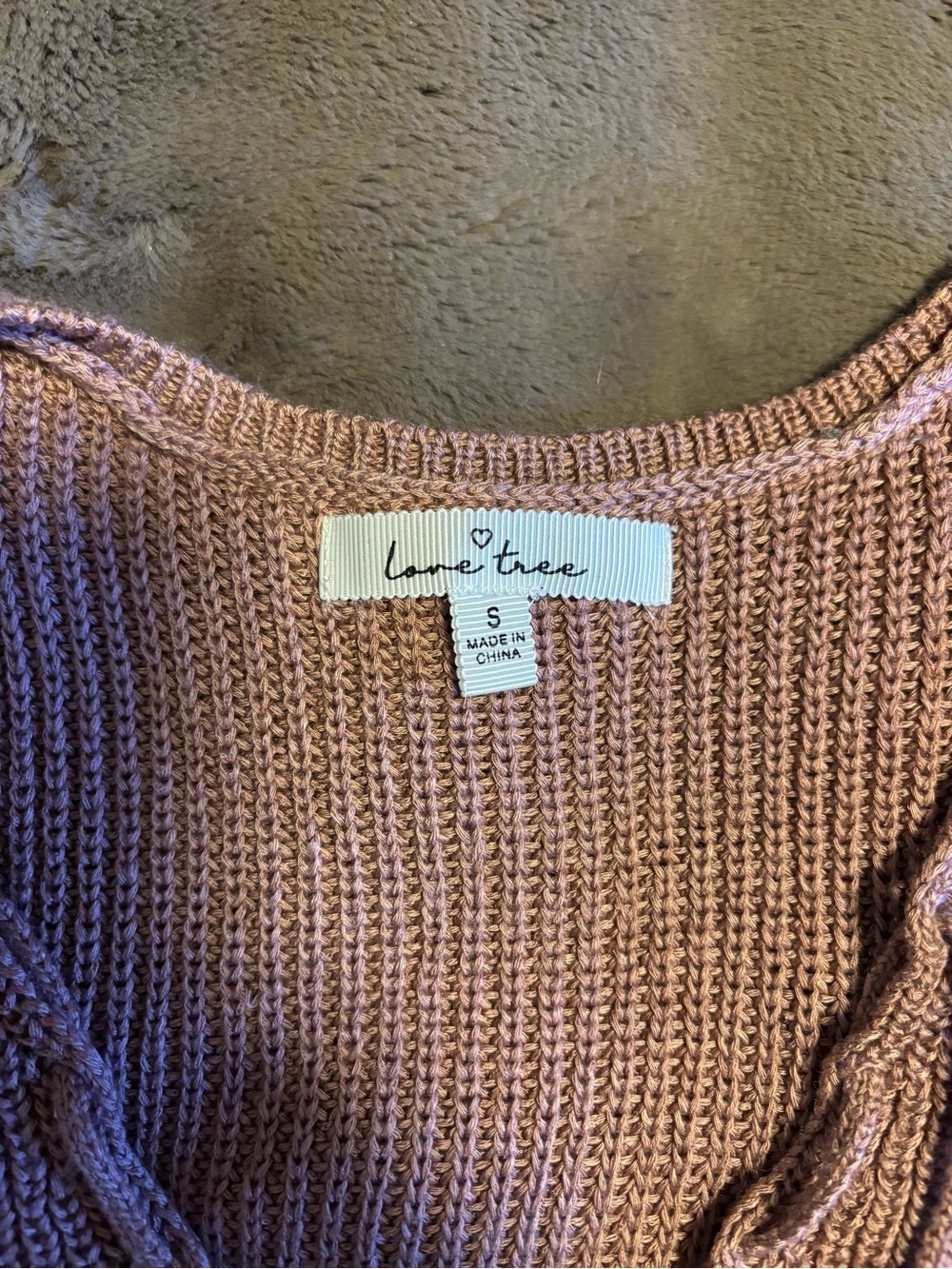Love tree, mauve knit tank top - Picture 3 of 6